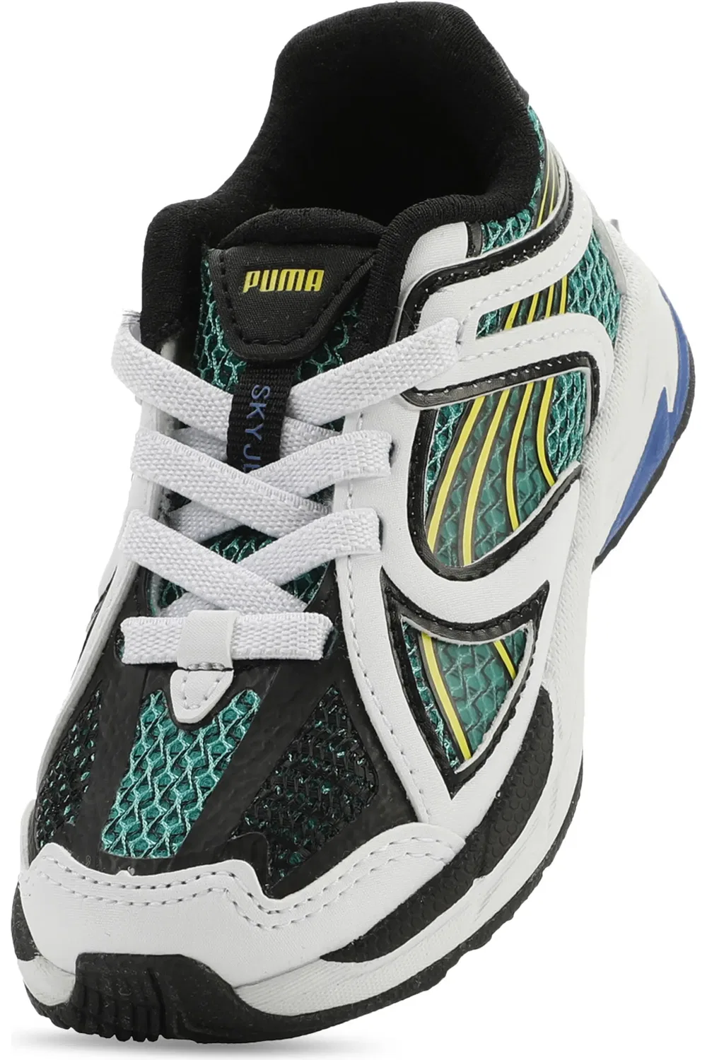 Детские кроссовки для первых шагов Skyjet PUMA, Puma White/Green/Lemon — фото 3
