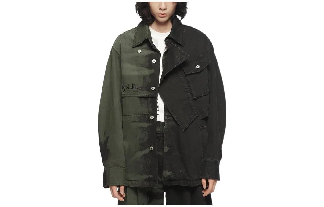 Детская джинсовая куртка с отложным воротником Feng Chen Wang, Black Green