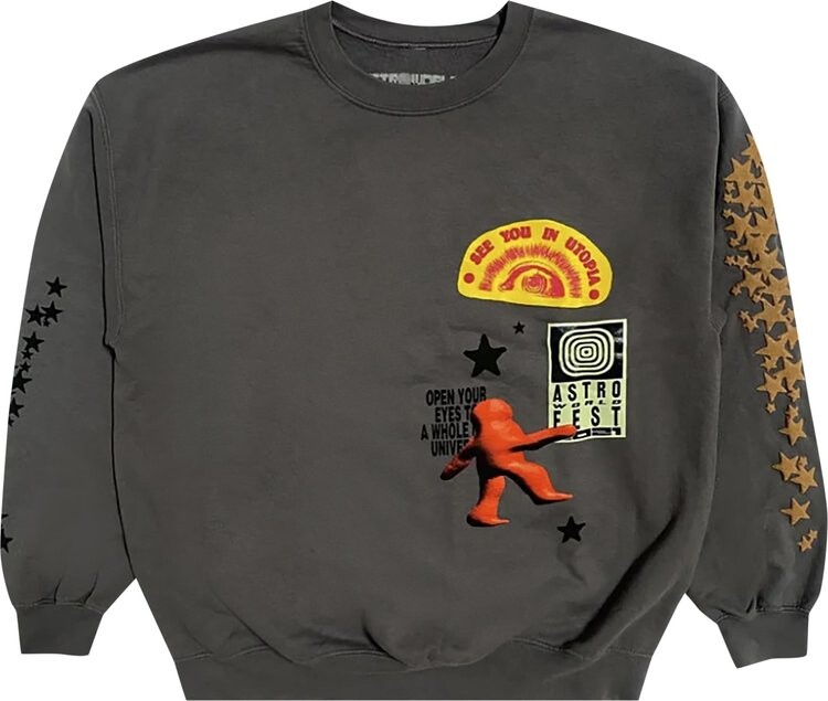 

Толстовка Cactus Jack by Travis Scott Houston Crewneck 'Grey', серый