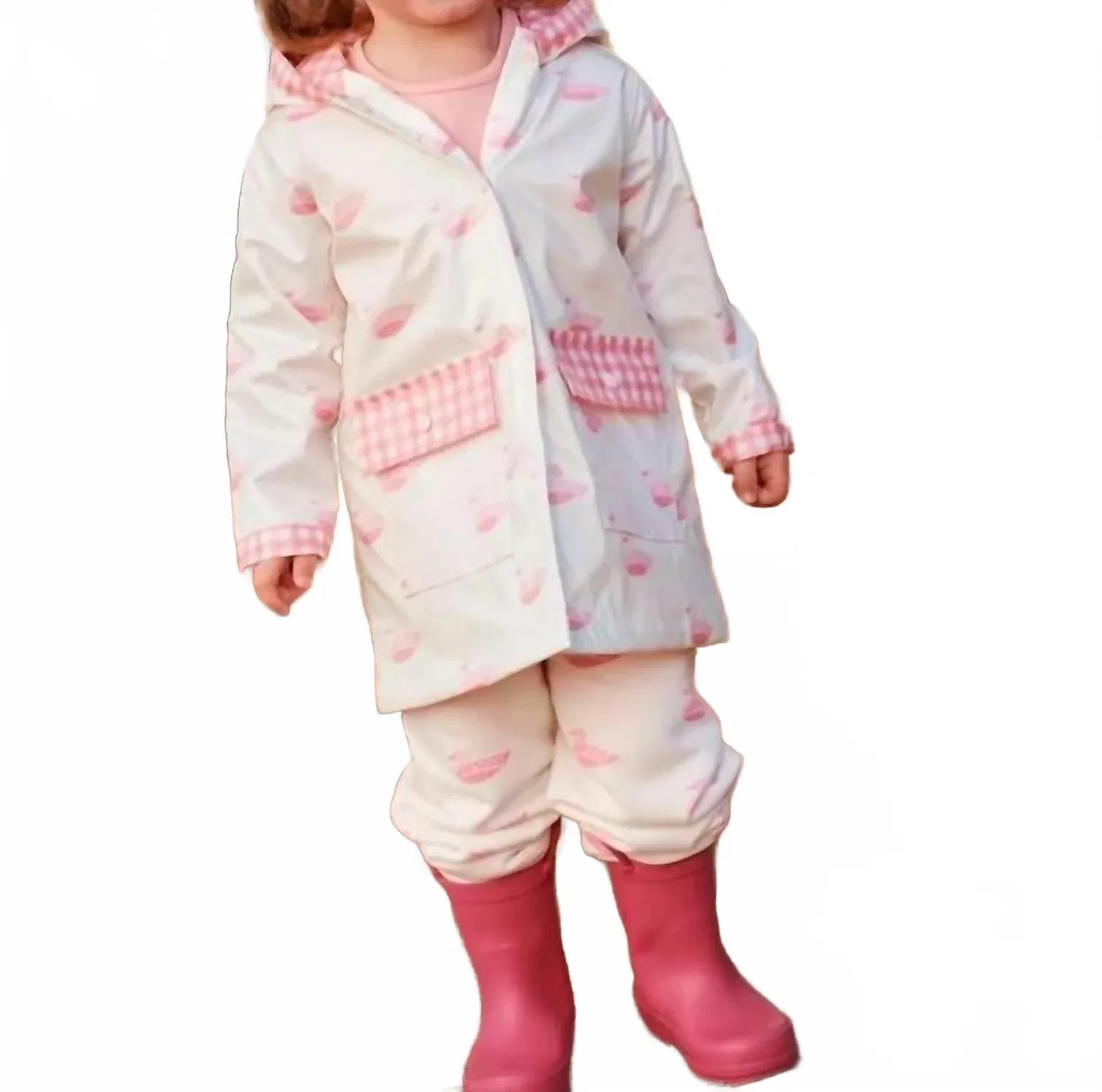 Детский дождевик с принтом Merrimack Quack Sunshine Slicker Beaufort Bonnet, Palm Beach Pink