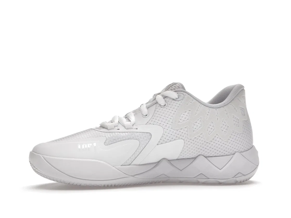 Детские баскетбольные кроссовки с высокой посадкой Puma LaMelo Ball MB.01 Puma White/Silver — фото 3