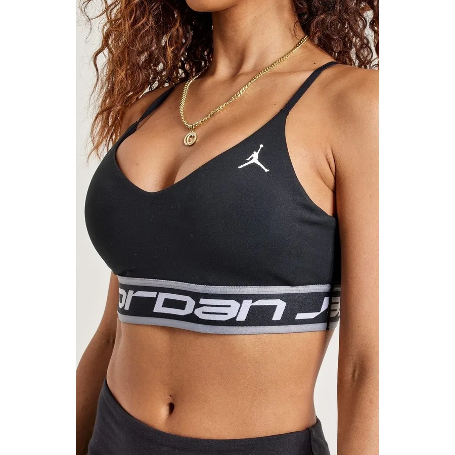 Спортивный бюстгальтер с принтом Jordan Support Indy Logo Nike, Черный
