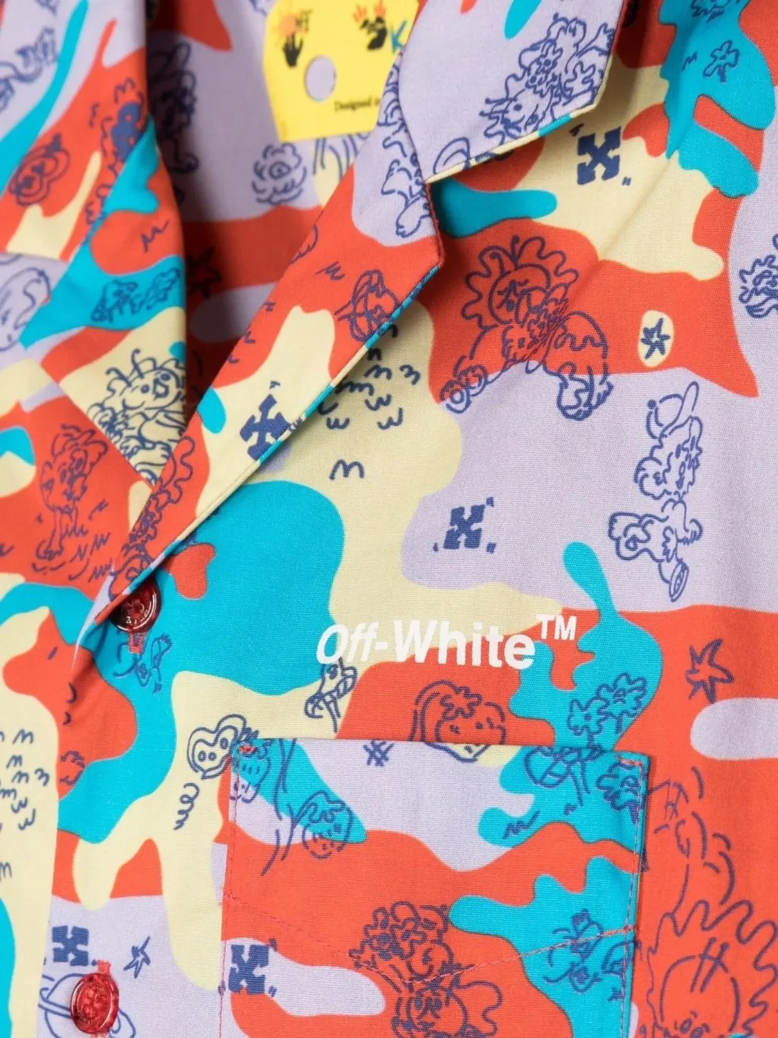 Рубашка с коротким рукавом в камуфляжный принт OFF-WHITE, многоцветный — фото 2