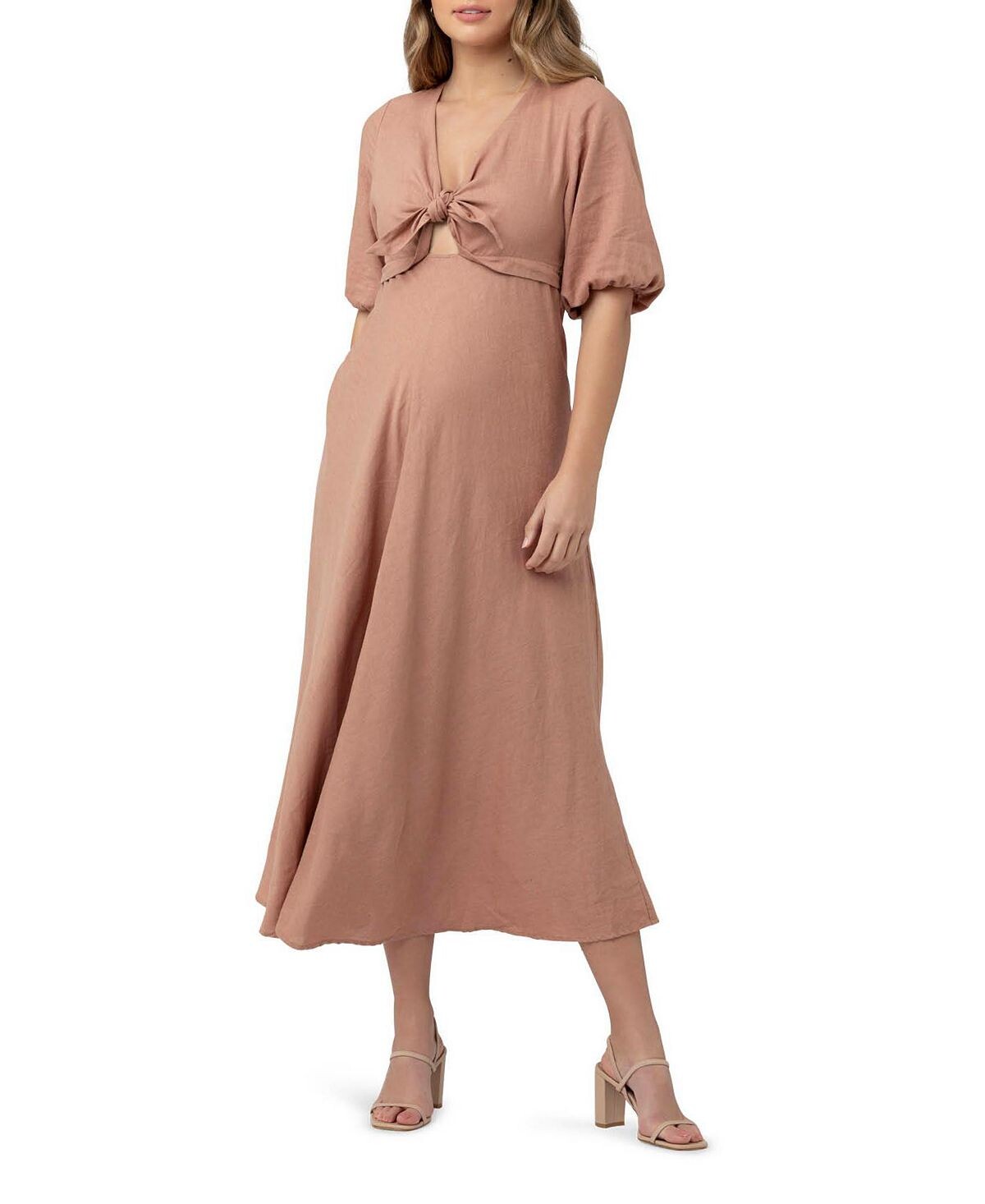 

Платье макси Camille с завязкой спереди для беременных Ripe Maternity