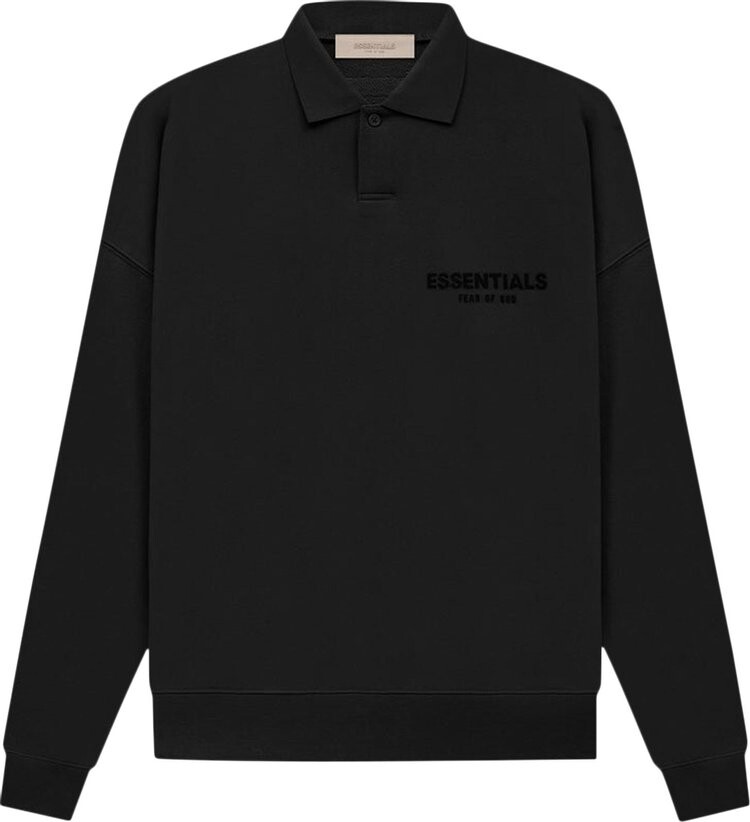 

Лонгслив Fear of God Essentials Long-Sleeve Polo 'Stretch Limo', черный