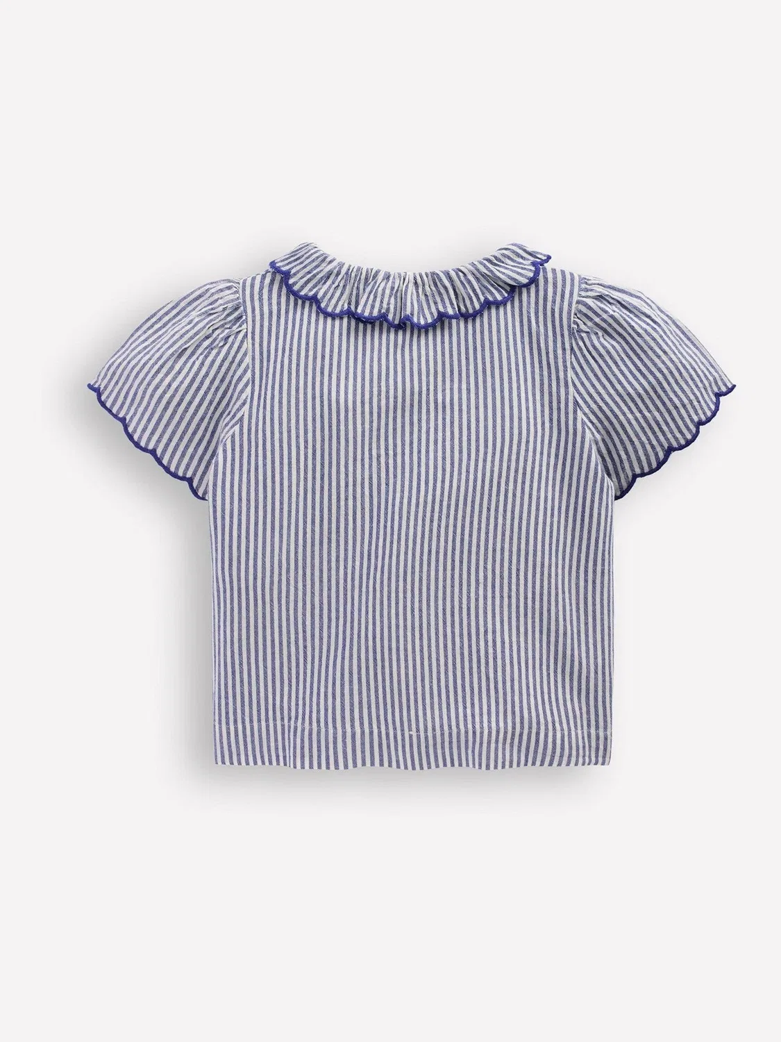 Блуза с пуговицами, с пышными рукавами, Button Through Blouse Boden, синий — фото 2