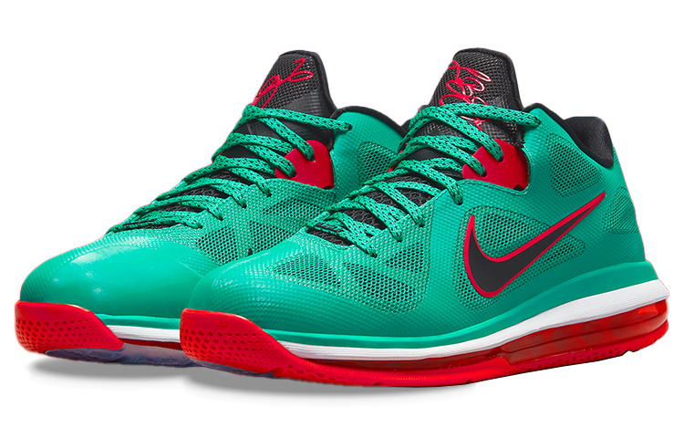 Кроссовки Nike LeBron 9 Low, зеленый/красный — фото 3
