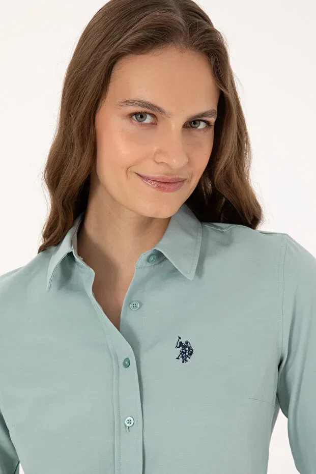 Женская рубашка с длинным рукавом U.S. Polo Assn., Mint — фото 4