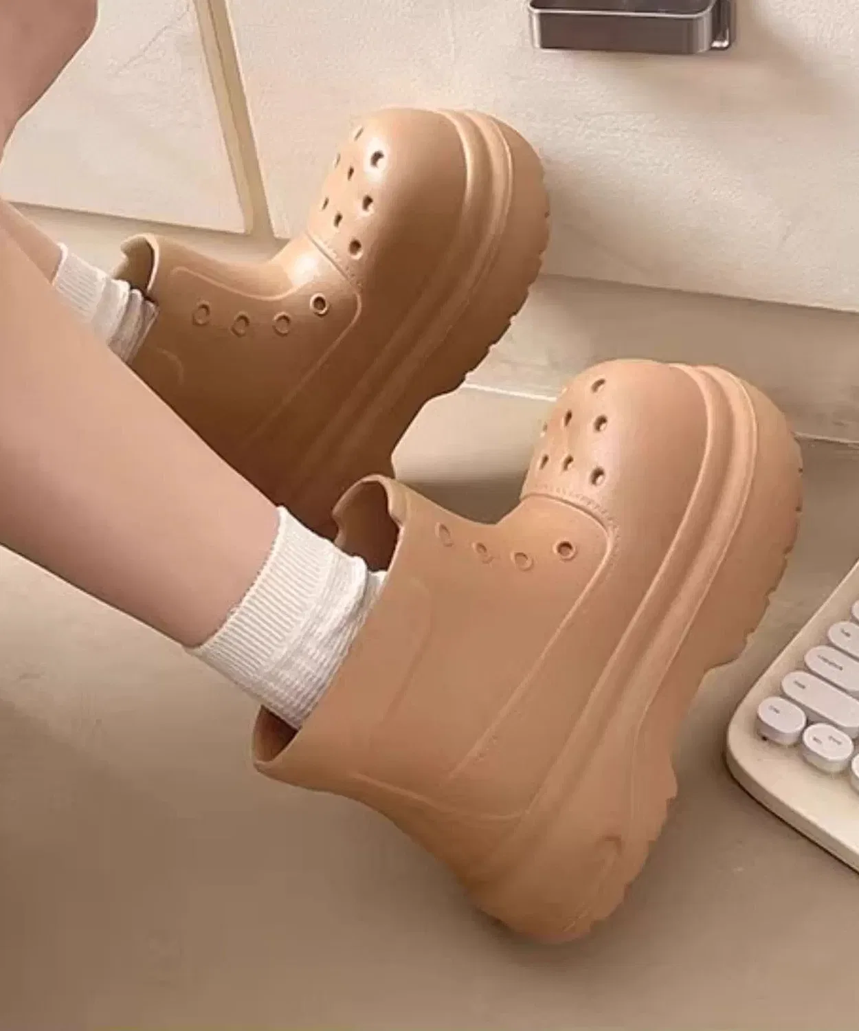 Aimoha Детские резиновые сапоги с толстой подошвой PVC Unisex Brown