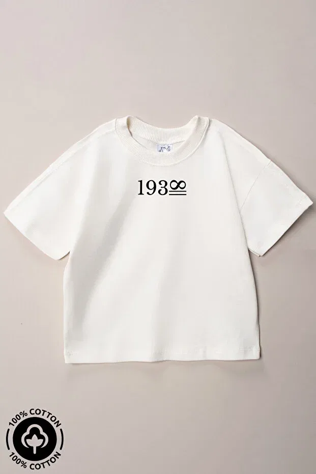 Детская футболка с принтом Unisex Crew Neck Ataturk Printed Miniel, Ecru — фото 4