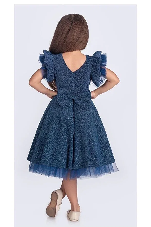 Детское платье для девочек с пайетками Glittery Shanzelize Mnk Baby&Kids, Indigo — фото 2