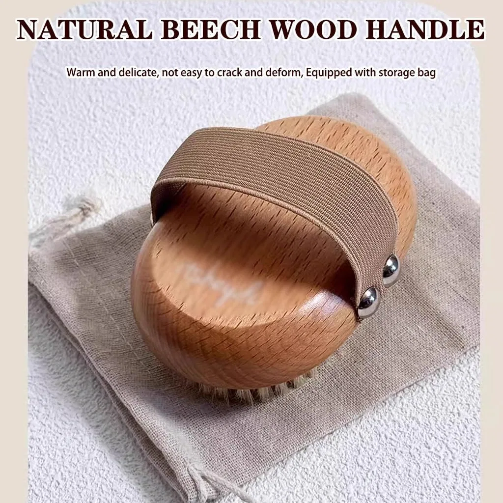 Щетка для тела с натуральной щетиной, Beech, 11x4 см, Original Colour Generic — фото 4