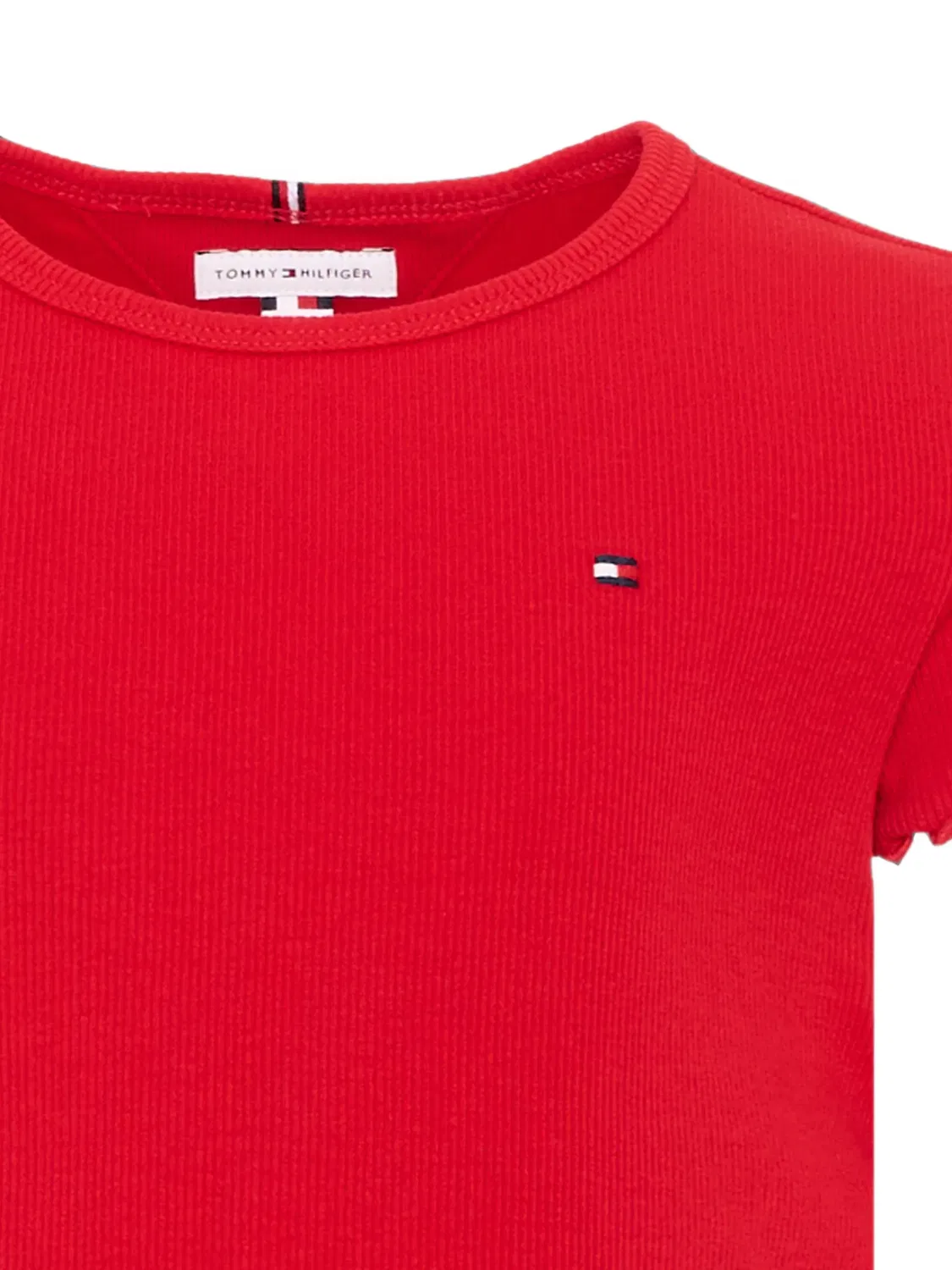 Футболка Essential в рубчик Tommy Hilfiger Junior, красный — фото 3