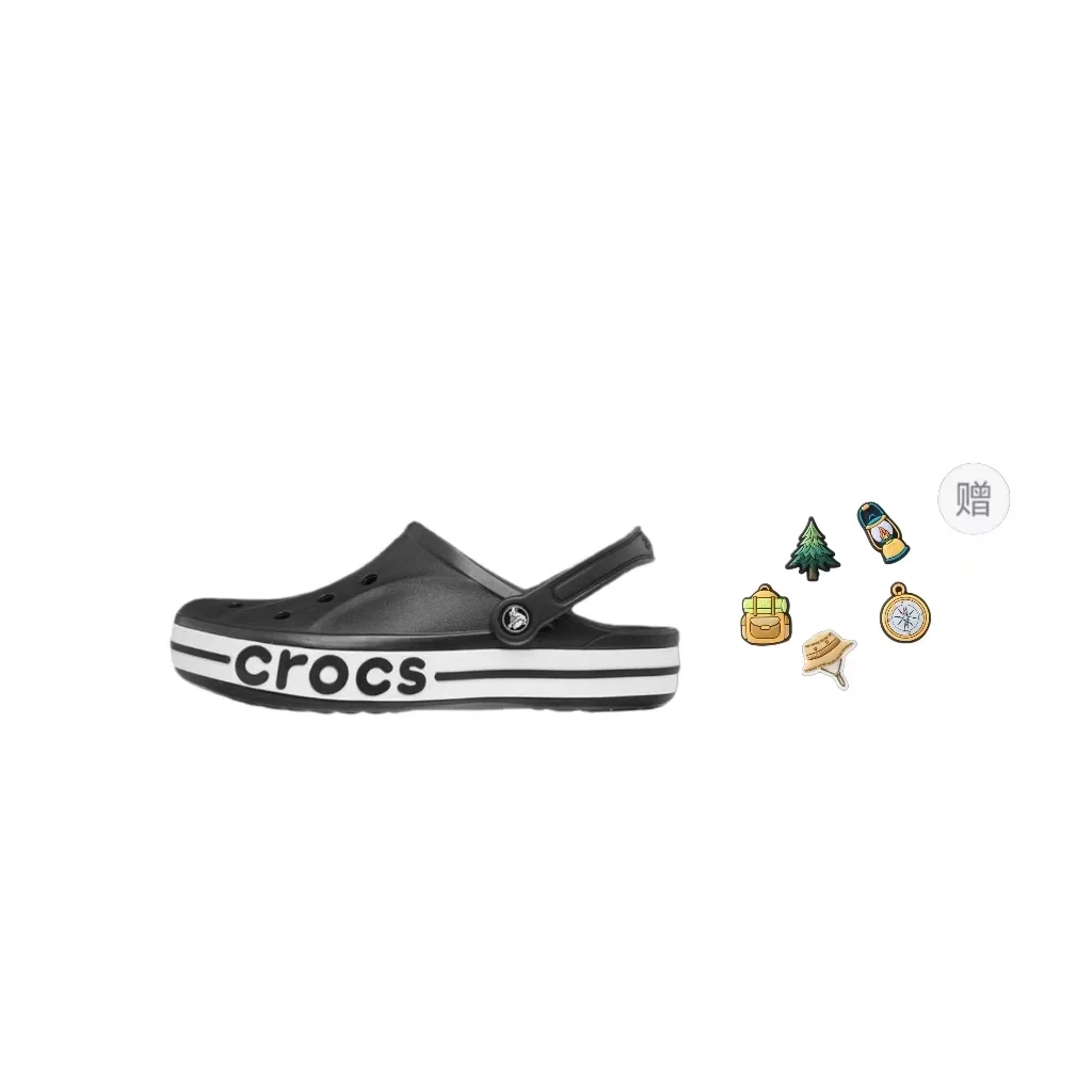 Детские сабо-клоги с регулируемой пяткой Bayaband Crocs, Black Floral Size