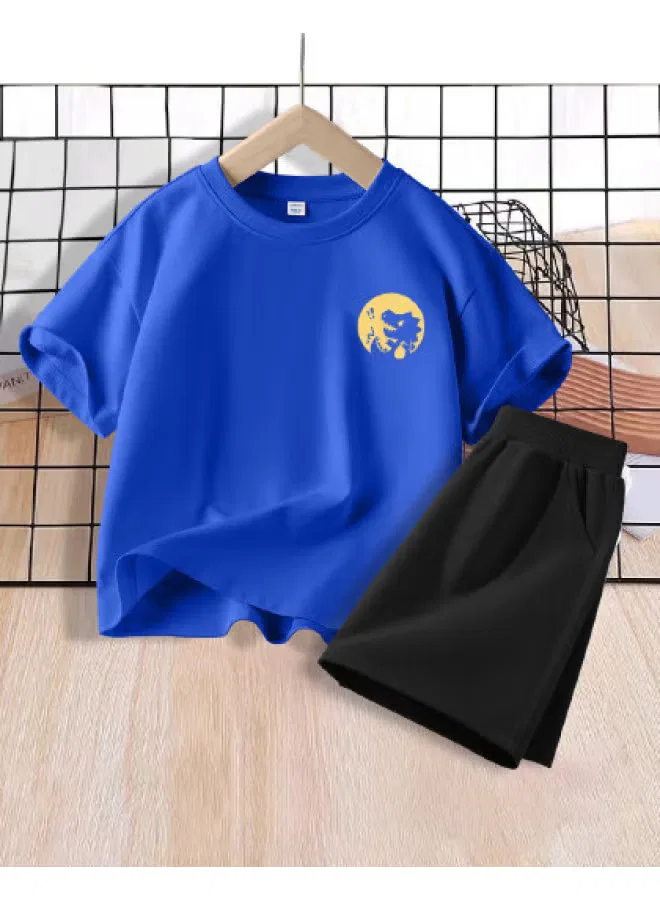 Jeanswest Комплект футболка с шортами 5 карманов для мальчиков, синий