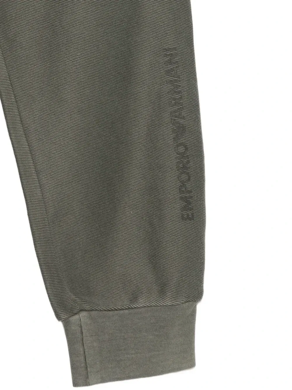 Спортивные брюки с логотипом и эластичными манжетами Emporio Armani Kids, зеленый — фото 3