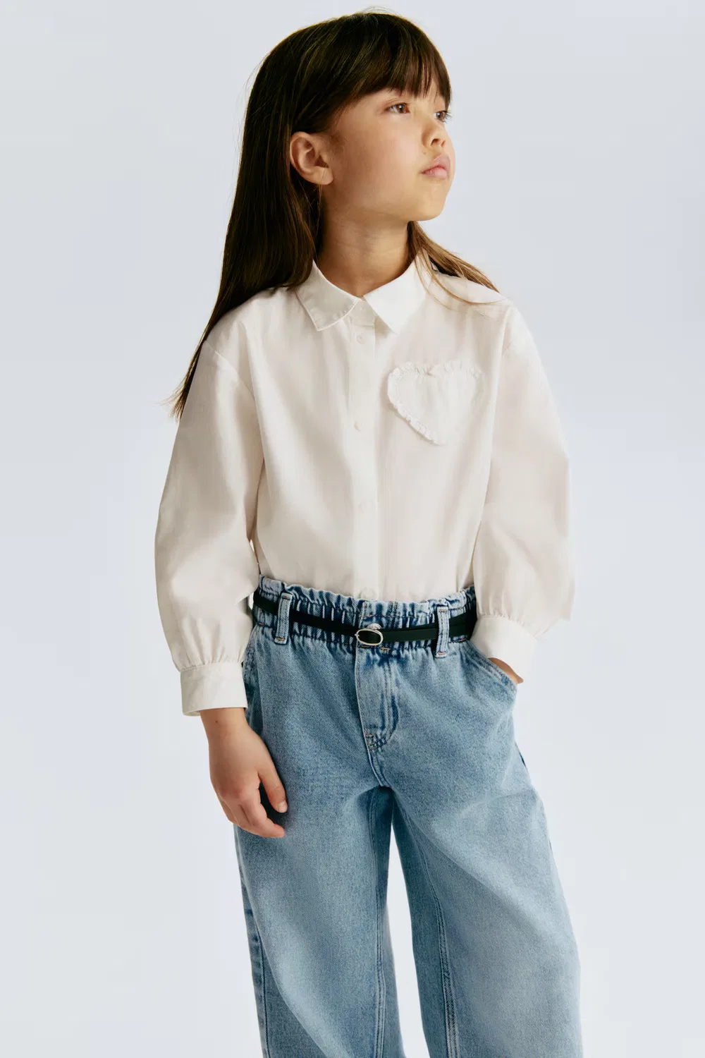 Джинсы с широкими штанинами и поясом-кулиской H&M, Denimblau — фото 2