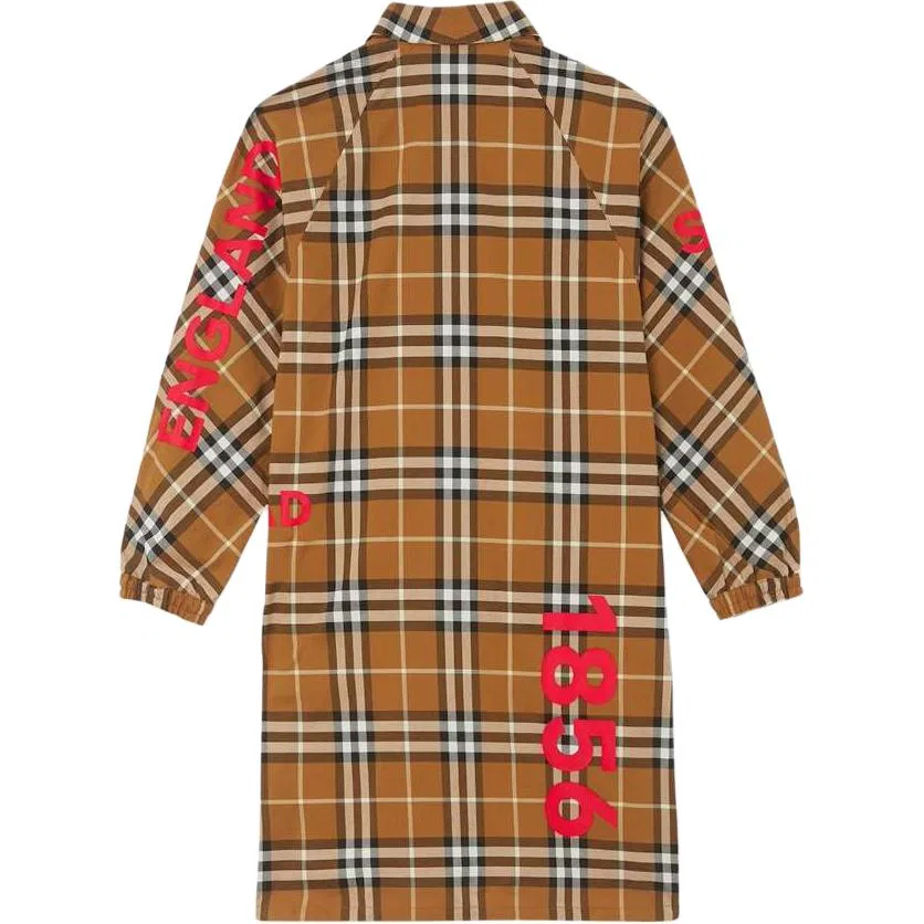 Платье детское с отложным воротником, средней длины Burberry, Brown — фото 3