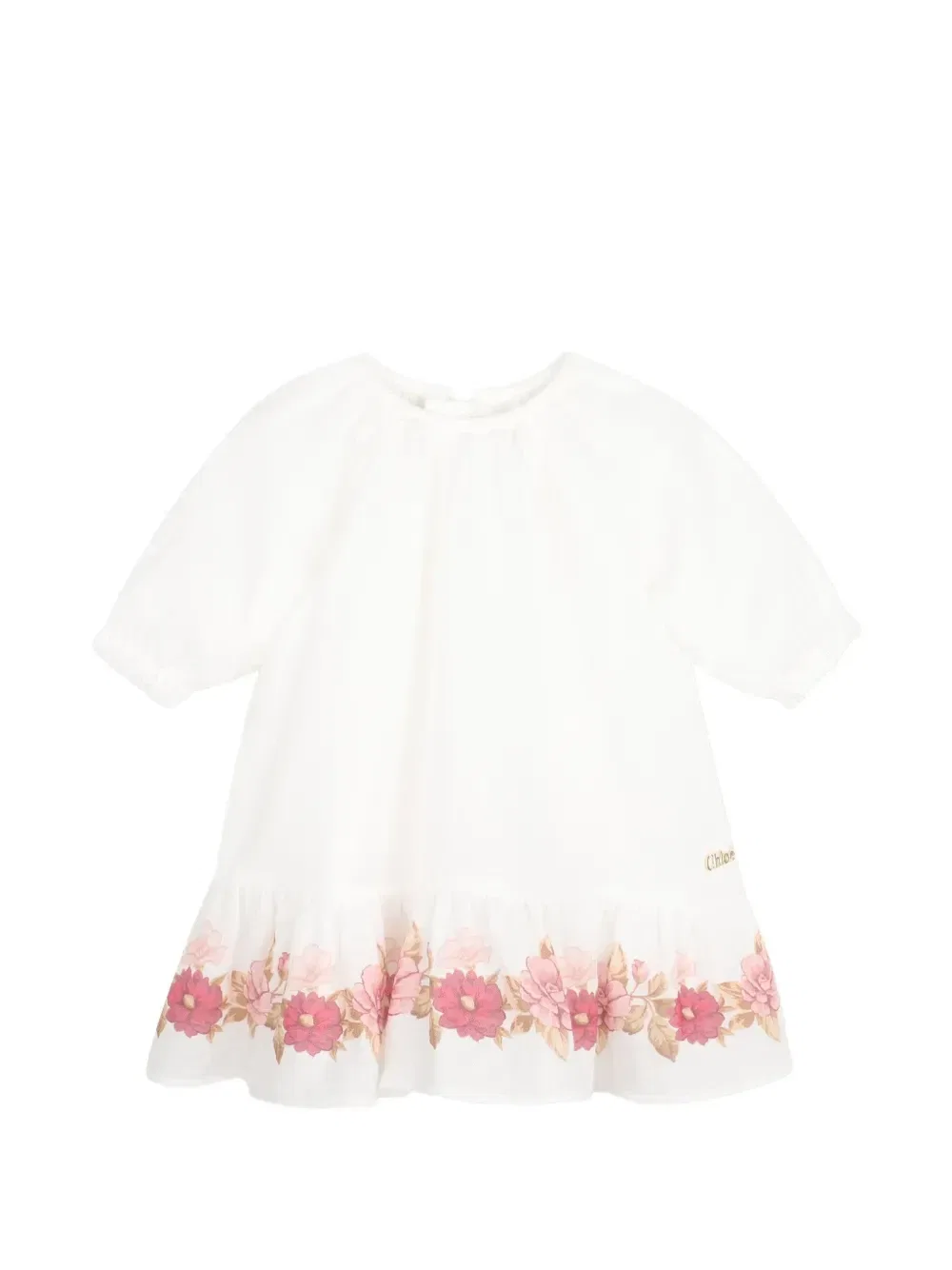 Комплект с оборками и цветочным принтом Chloe Kids, белый — фото 3