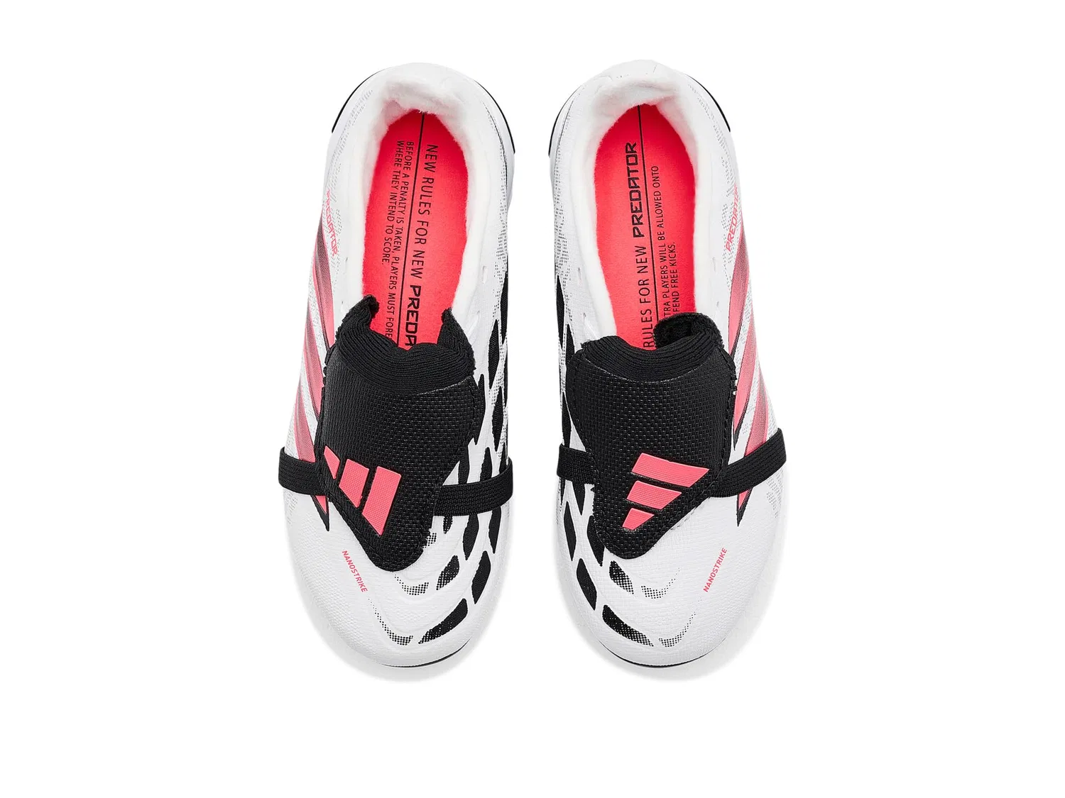 Бутсы Predator League Fold-Over Tongue Firm Ground Foot (для маленьких и больших детей) Adidas Kids, White/Solar Turbo/Black — фото 3