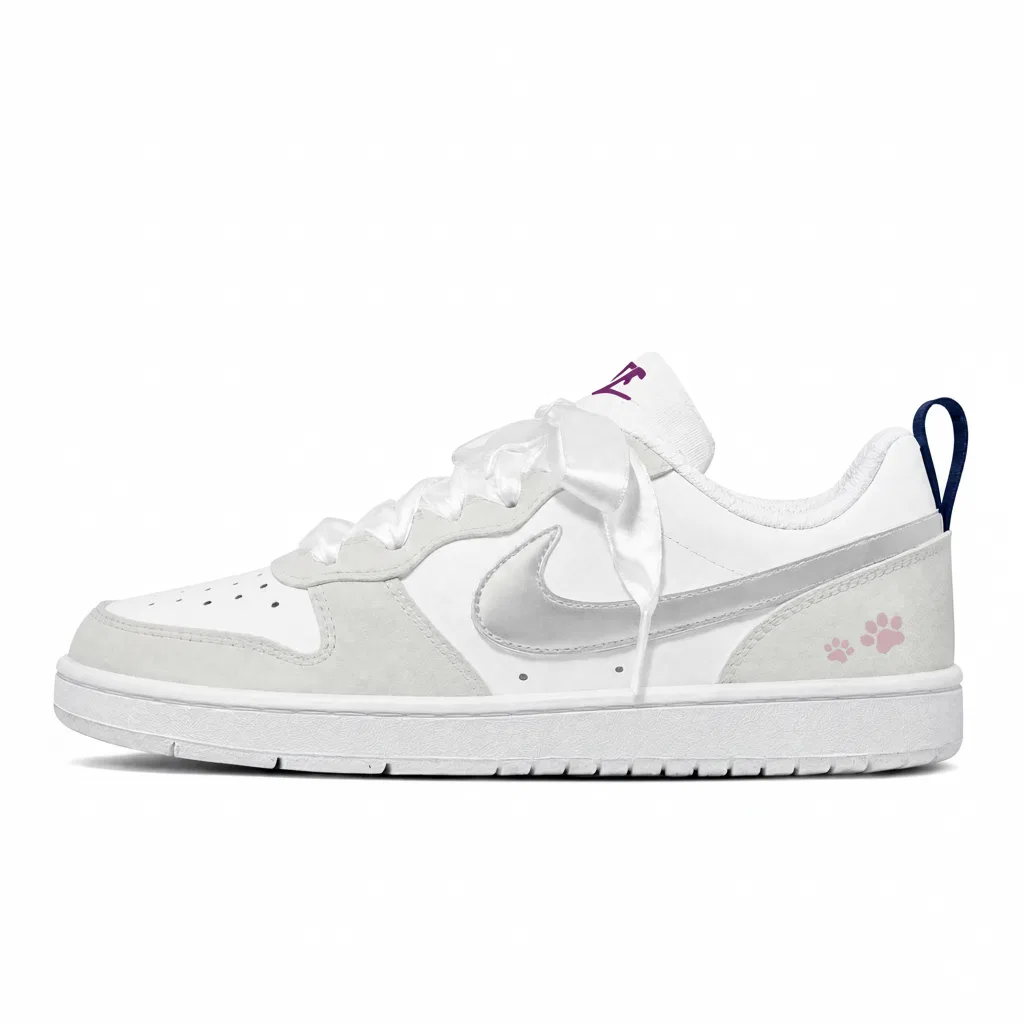 Детские кеды для скейтбординга с принтом Nike Court Borough, Silver Gray