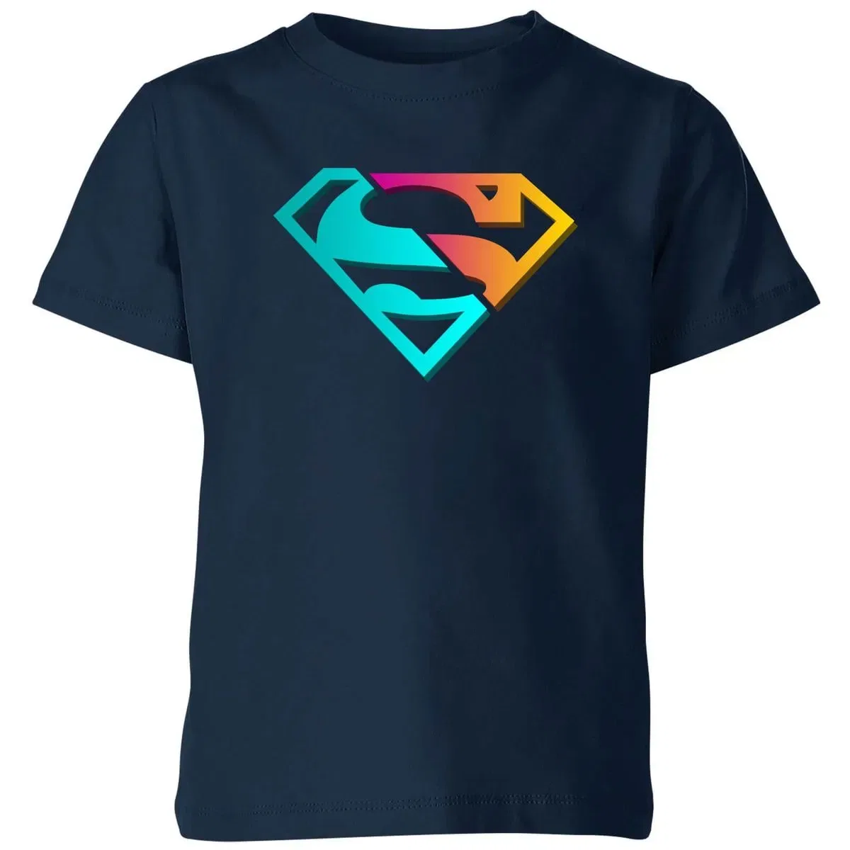 Детская футболка с принтом Justice League Neon Superman Dc Comics, Navy