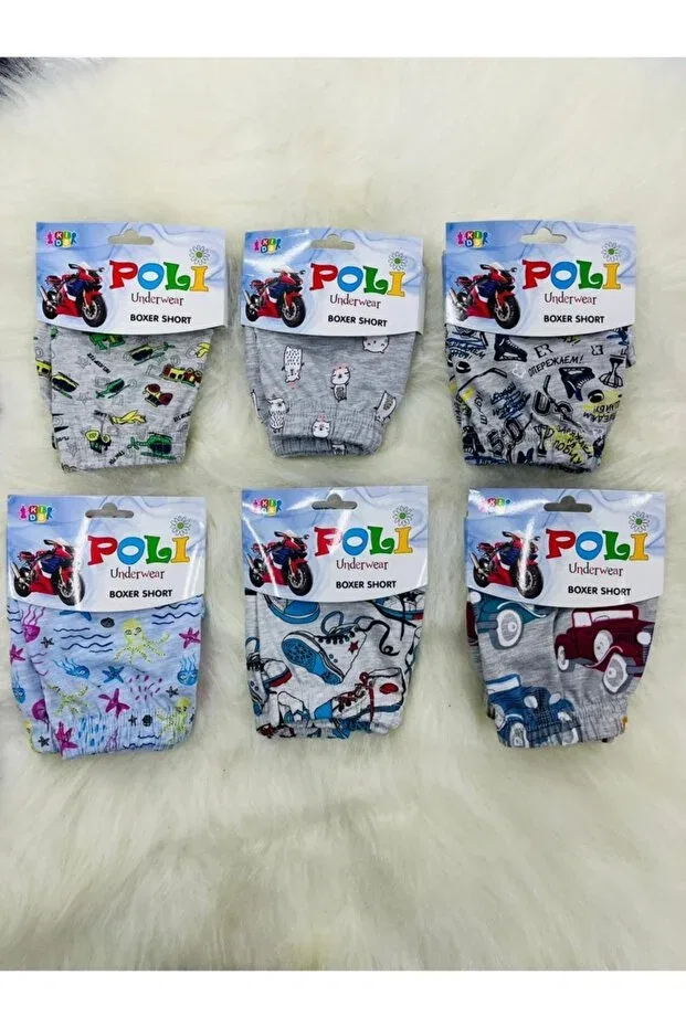 Детские боксеры для мальчиков с принтом Poli Underwear, Smoked Black