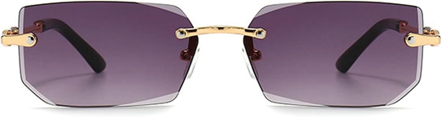 

Солнцезащитные очки без оправы, металлические, прямоугольные, для женщин и мужчин, в винтажном панк-стиле, роскошные, для активного отдыха и вождения, черные, с защитой от УФ-излучения UV400 helena, C3