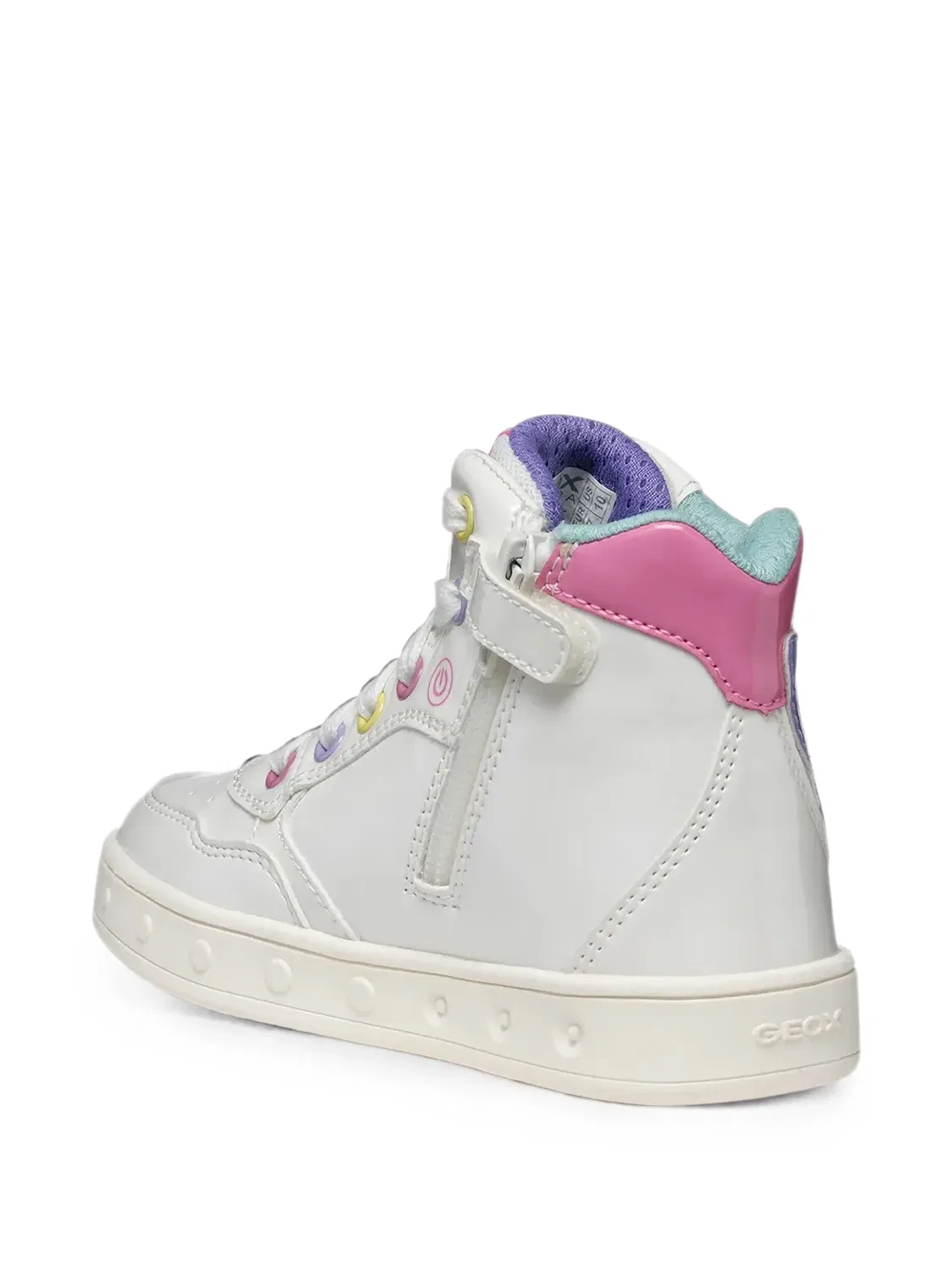 Высокие кеды Skylin с нашивками Geox Kids, белый — фото 4