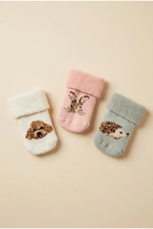 Детские носки для девочек с животными принтом 3 пары Bony Socks, Patterned — фото 2