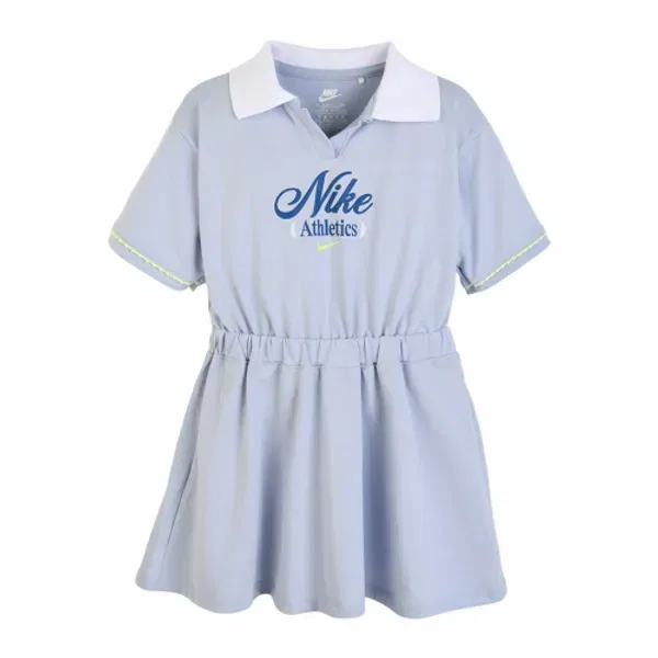 Платье теннисное с воротником, Nike, для детей, Light Blue