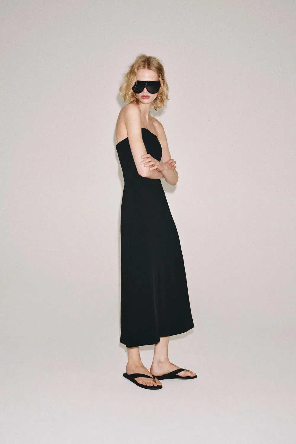 Платье без бретелей из коллекции ZW ZARA, Black — фото 3