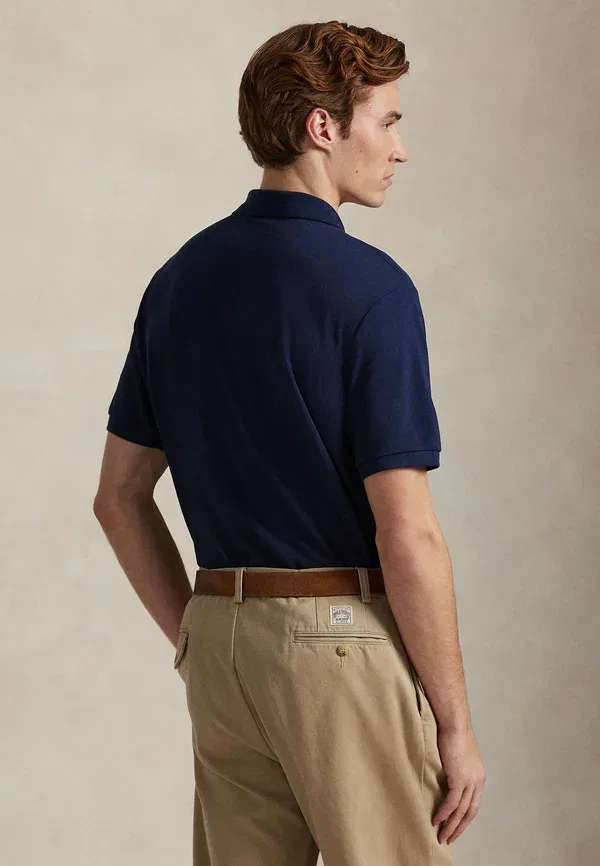 Футболка поло хлопковая The iconic mesh polo shirt Polo Ralph Lauren, Marine, морской — фото 3