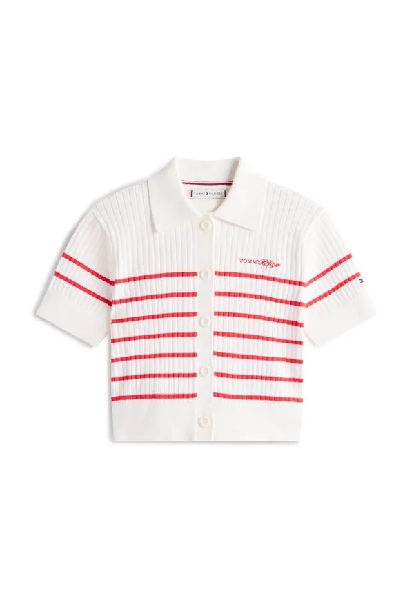 Кардиган-Поло с коротким рукавом и вышивкой логотипа. Tommy Hilfiger, Red/White — фото 4