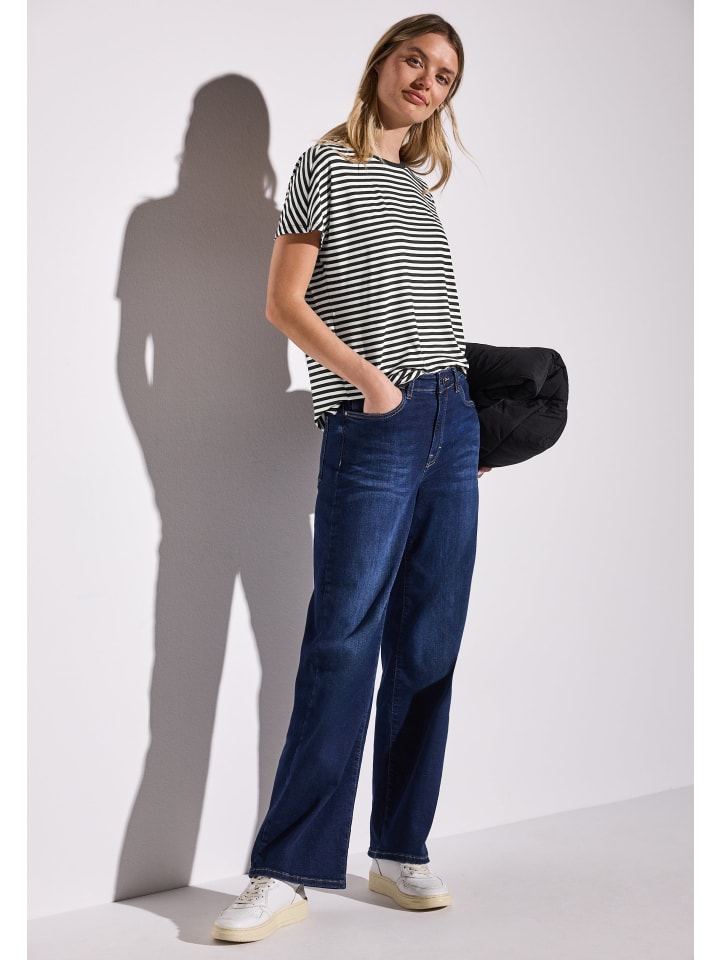 

Футболка в полоску в стиле Криста, черная Street One