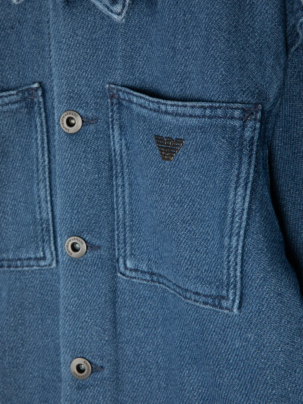 Джинсовая рубашка Emporio Armani Kids, синий — фото 3