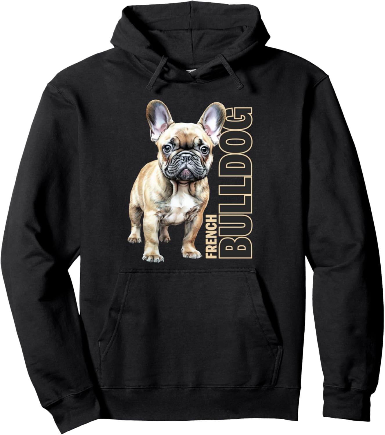 

Худи с рисунком французского бульдога в акварельном стиле Utopia Sport French Bulldog Shop, черный