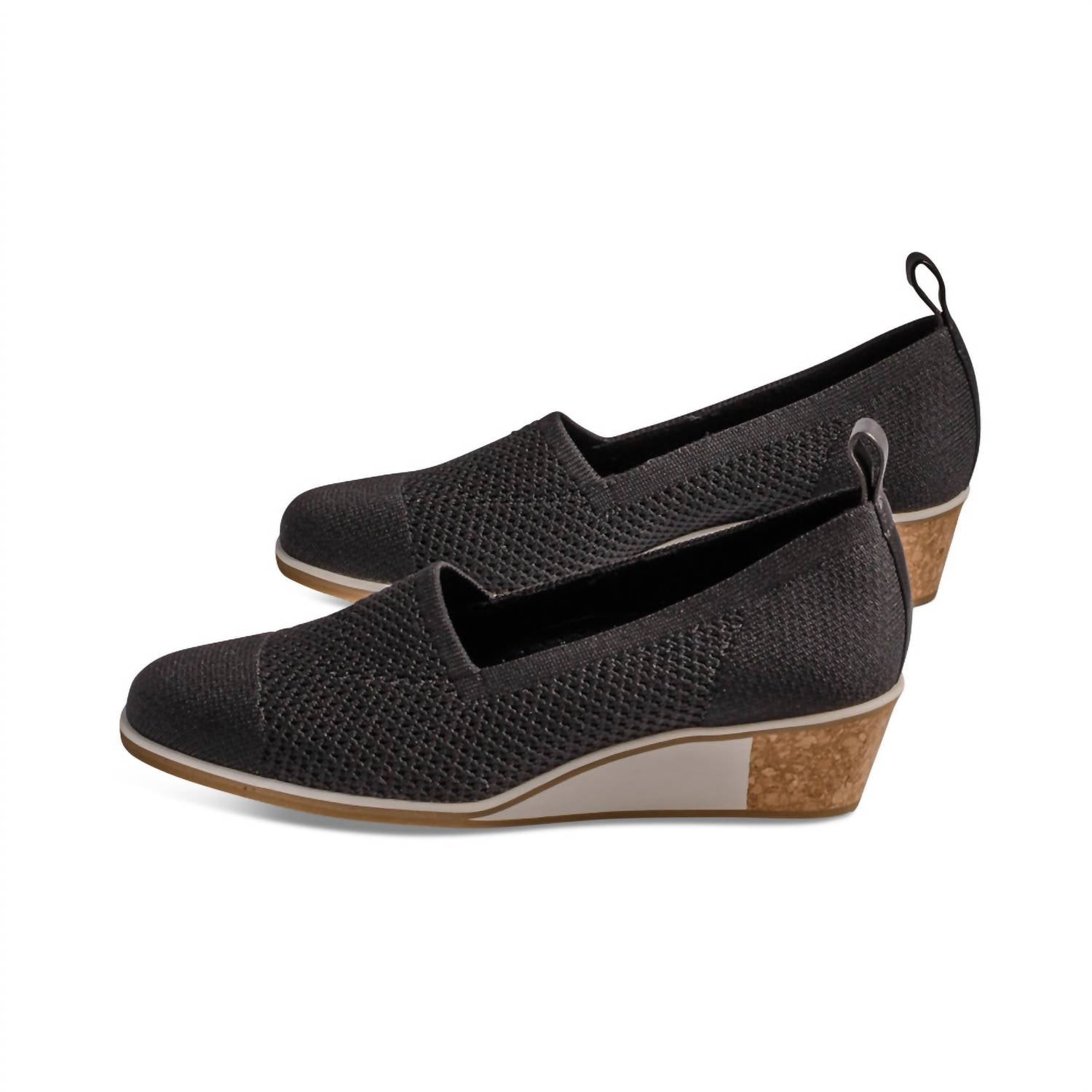 Женские босоножки Galen Wedges из черного эластичного трикотажа VANELi