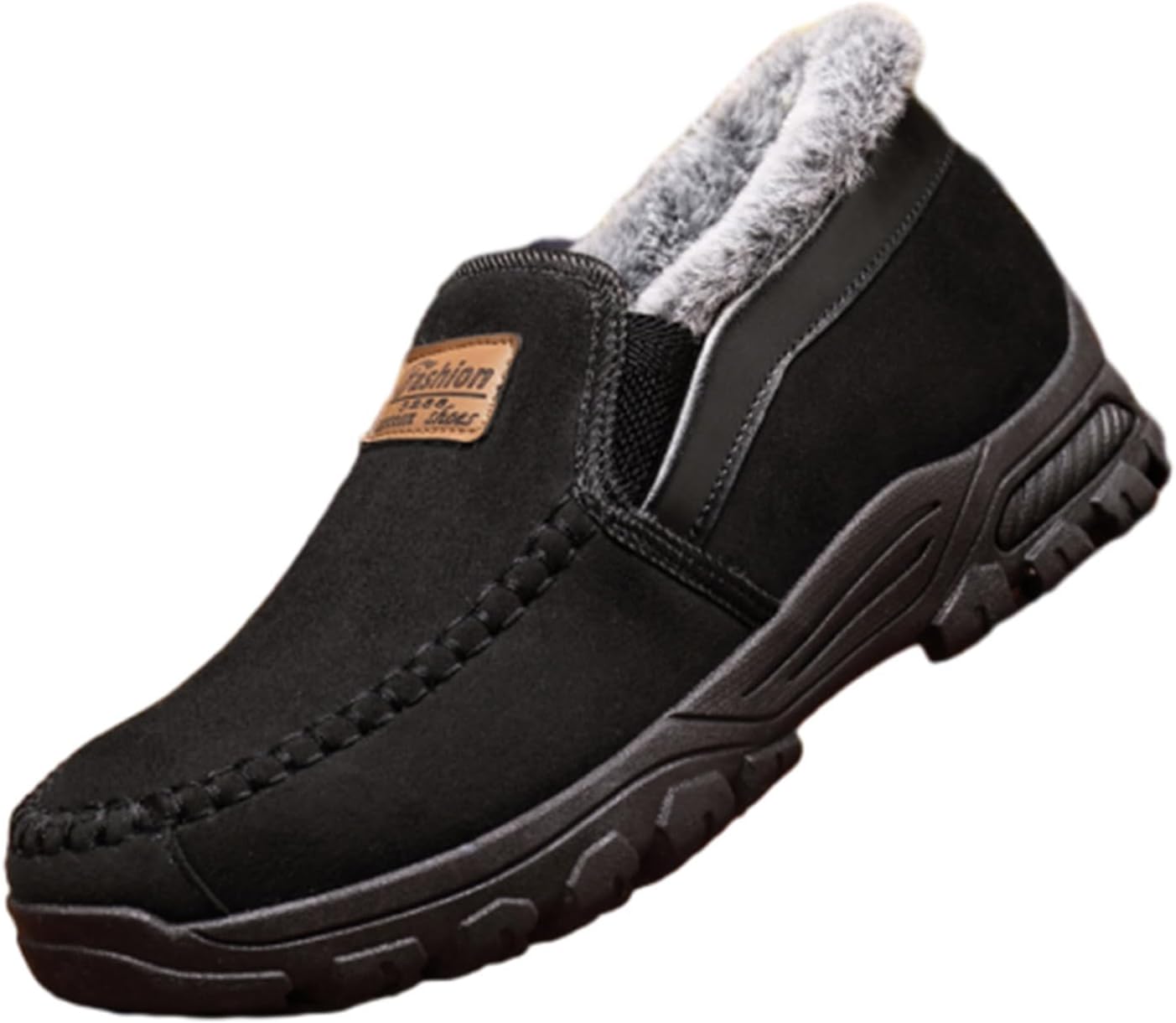 

Мужские зимние снежные ботинки, утепленные толстым ворсистым мехом, теплые, на мягкой подошве, для повседневной прогулки на улице, противоскользящие Zplmide, черный