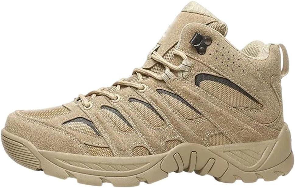 

Мужские альпинистские туфли, ботинки для охоты с высоким голенищем, пустынные ботинки, водонепроницаемые, больших размеров, повседневные походные ботинки Generic, 588-sand