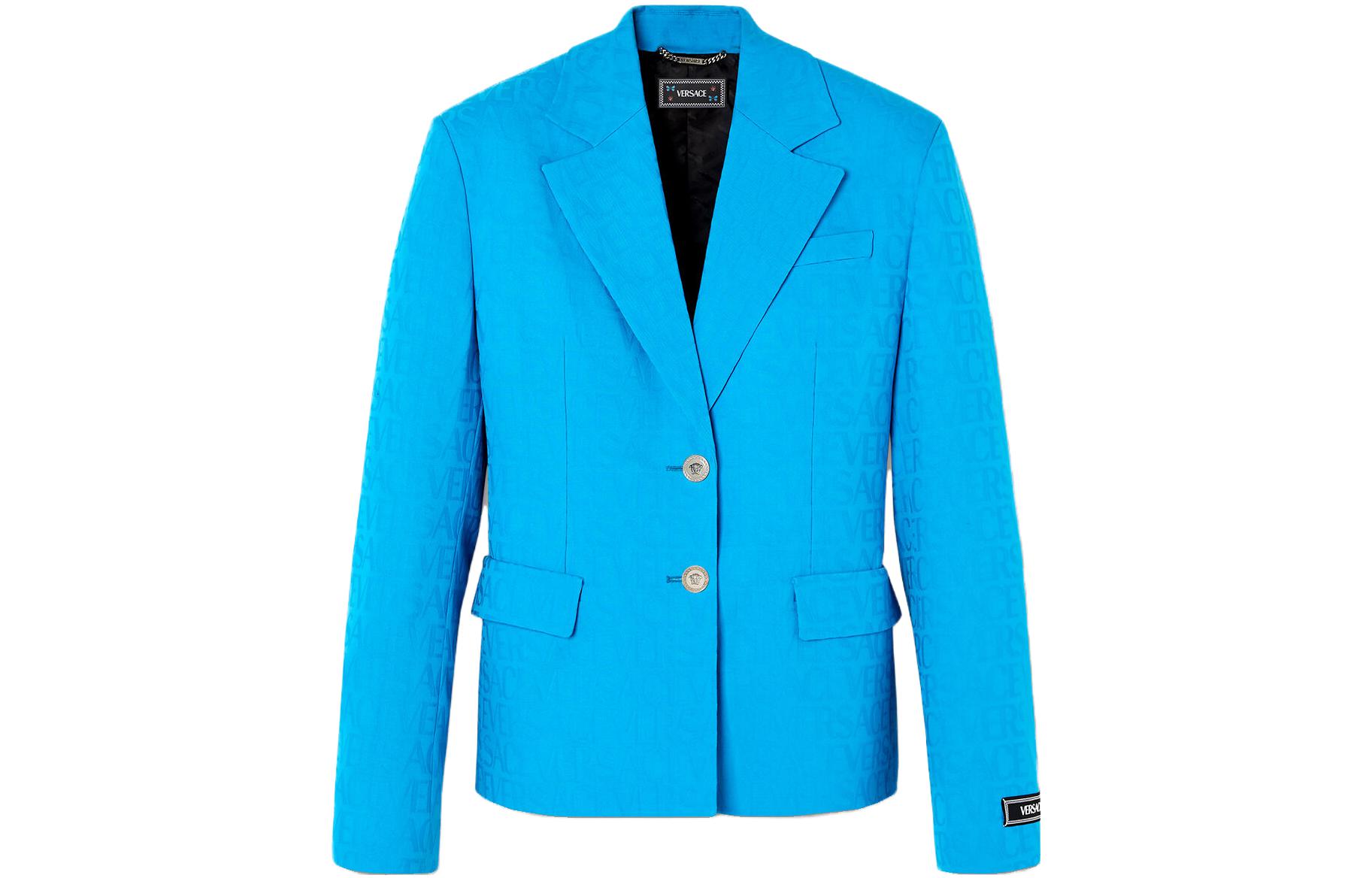 

VERSACE Жаккардовый приталенный блазер, Blue