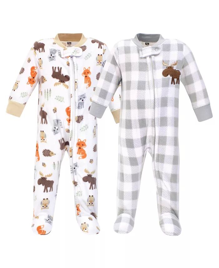 

Флисовый комбинезон Hudson для мальчиков на молнии Sleep and Play 2 шт., Woodland Hudson Baby