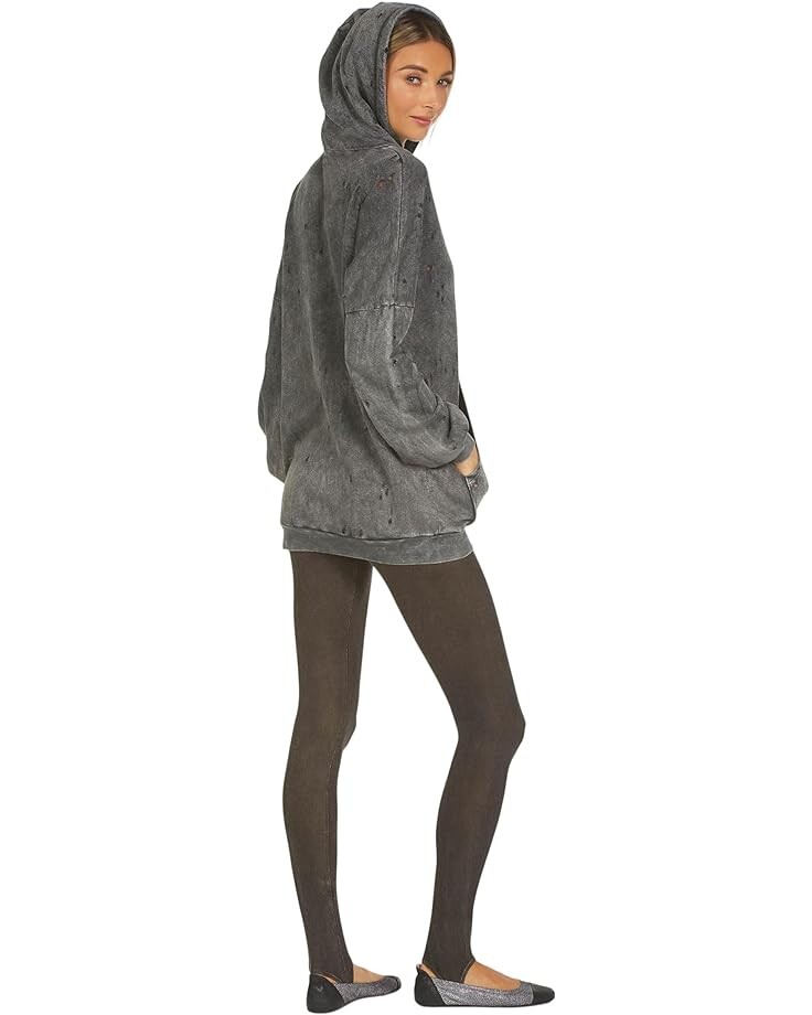 

Худи Michael Lauren Brayden Distressed Pullover Hoodie, цвет Black Acid