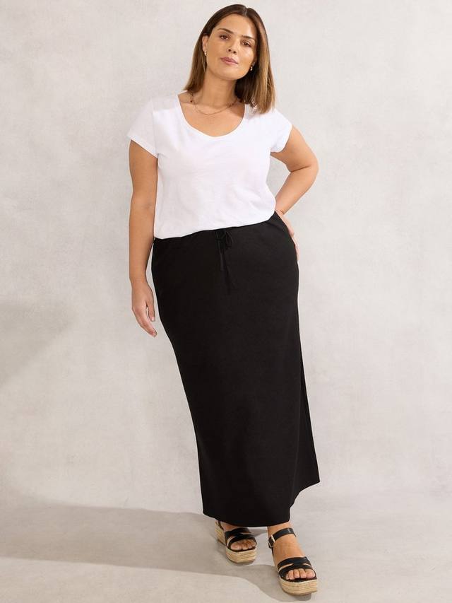 

Юбка кроя по косой из смесового льна Curve Live Unlimited, Black