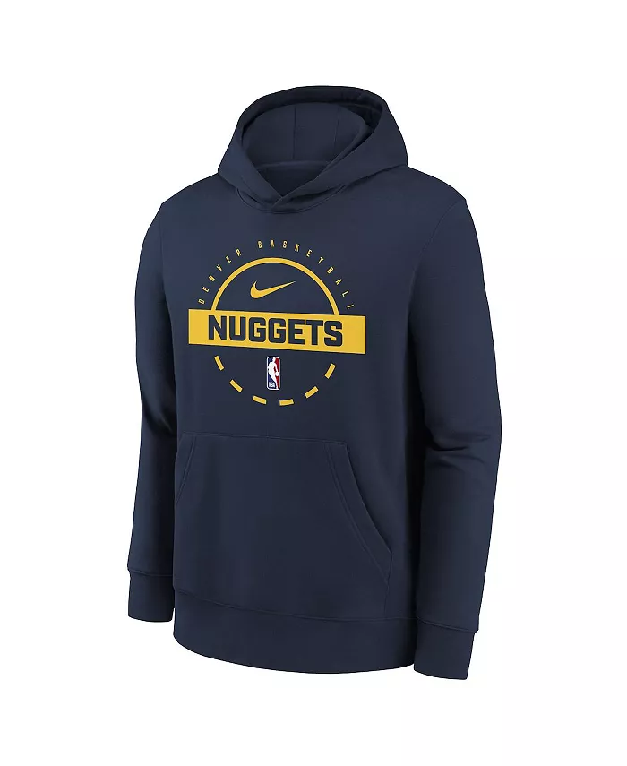 Большие мальчики и девочки Navy Denver Nuggets 2025/26 Club Fleece Practice Hoodie Nike — фото 3