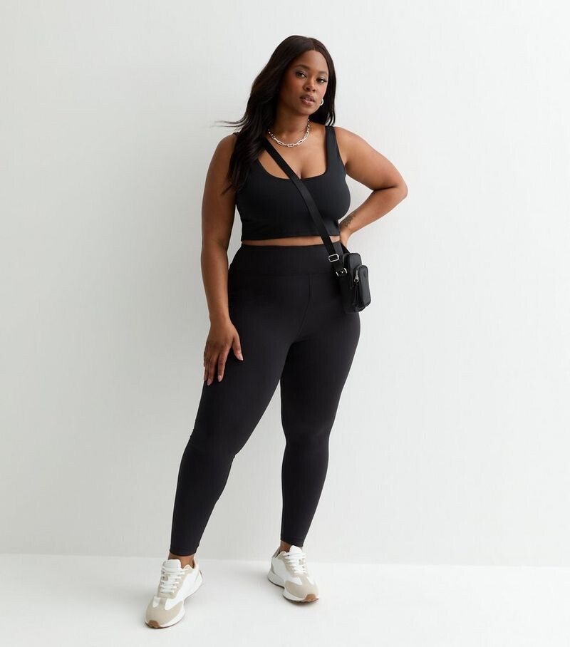 

Черные леггинсы Curves Contour New Look, черный