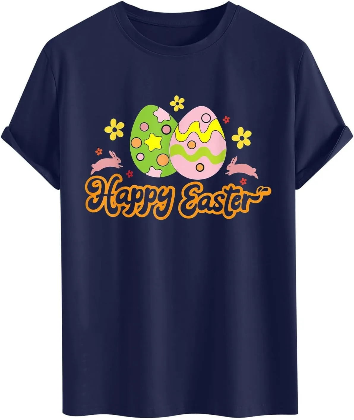Футболка Happy Easter с принтом кролика и яиц — фото 2