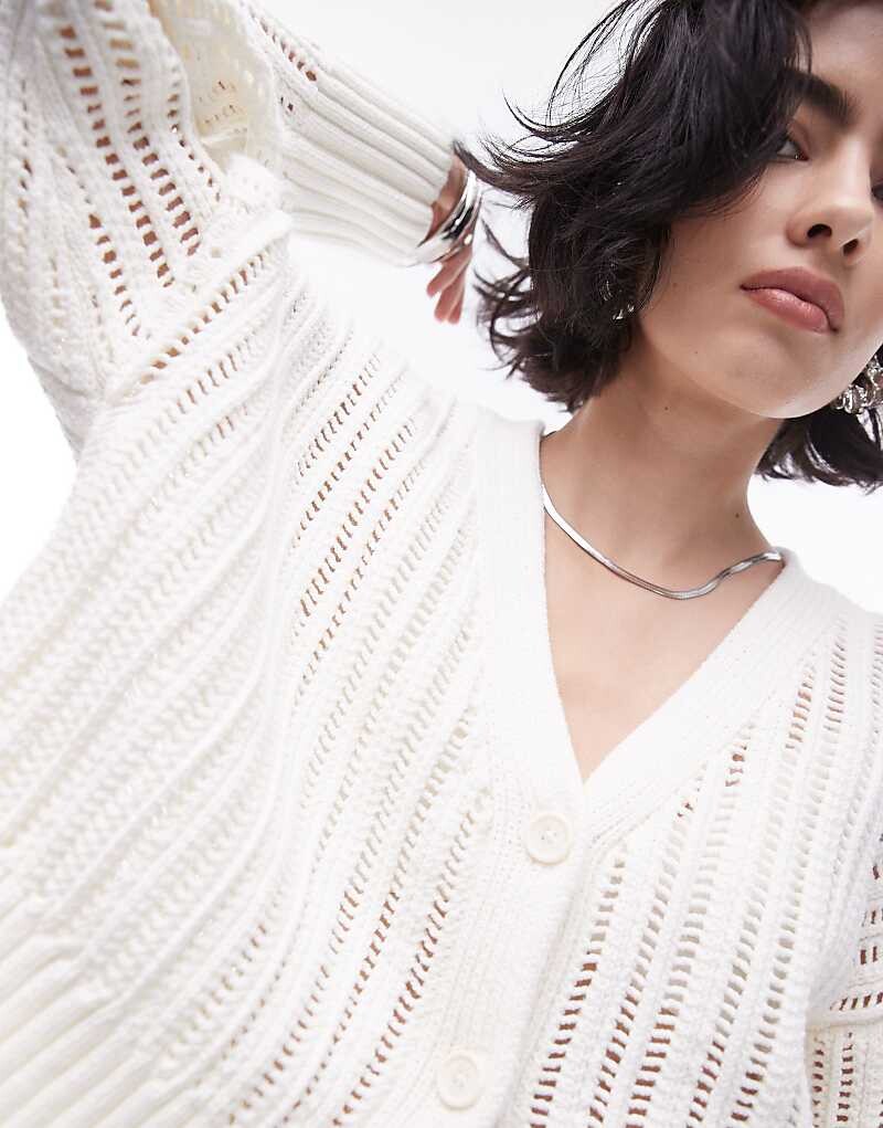 

Topshop – Кардиган Big Stitch (цвет слоновой кости)