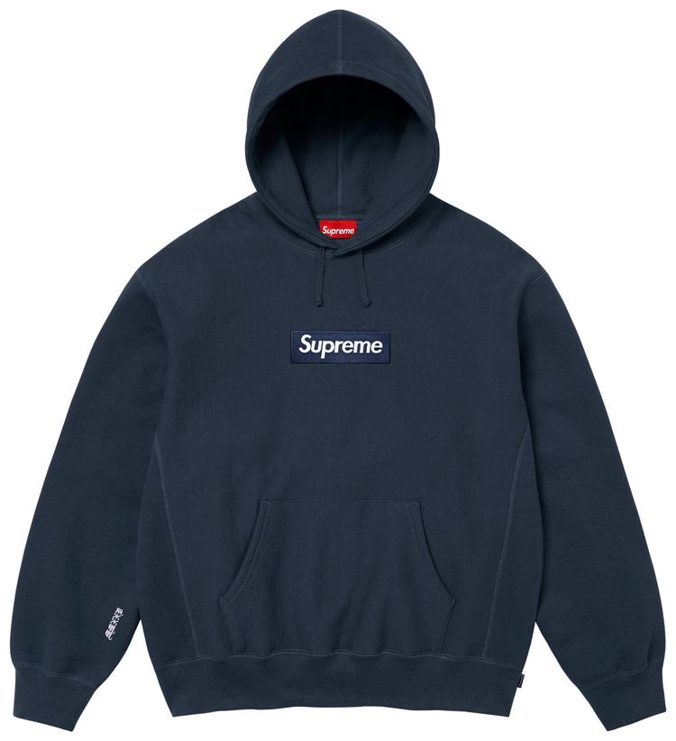 

Толстовка Supreme Box Logo Hooded Sweatshirt, синий
