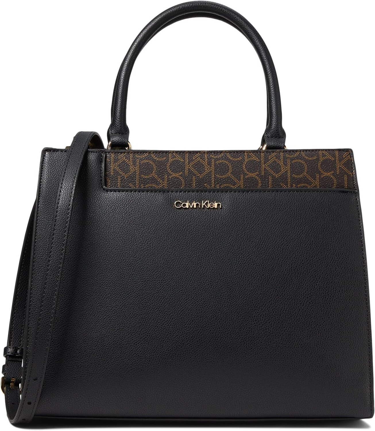 

Сумка Calvin Klein Edie Tailored Satchel, цвет Black/Brown/Khaki